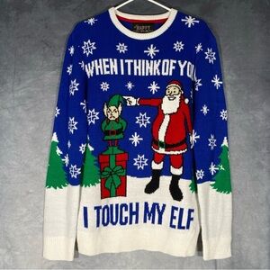 Happy Holiday Urban Heritage‎ Ugly Christmas Sweater Santa Elf Holiday Funny M